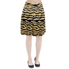 Golden Vector Embossed Golden Black Zebra Stripes Pleated Skirt by flipstylezfashionsLLC