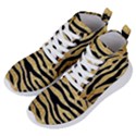 Golden vector embossed golden black zebra stripes Women s Lightweight High Top Sneakers View2