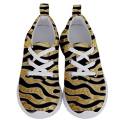 Golden Vector Embossed Golden Black Zebra Stripes Running Shoes by flipstylezfashionsLLC