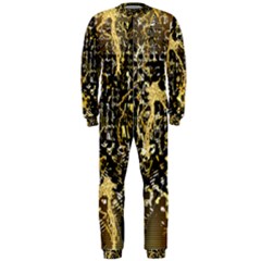 Retro Design In Gold And Silver Created By Kiekie Strickland Flipstylezdesigns Onepiece Jumpsuit (men)  by flipstylezfashionsLLC