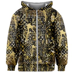 Retro Design In Gold And Silver Created By Kiekie Strickland Flipstylezdesigns Kids Zipper Hoodie Without Drawstring by flipstylezfashionsLLC