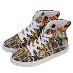 Retro Orange Black And White Liquid Gold  By Kiekie Strickland Women s Hi-top Skate Sneakers by flipstylezfashionsLLC