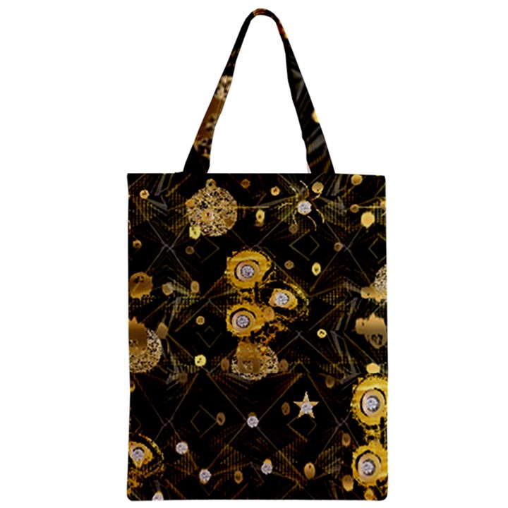 Decorative icons original gold and diamonds creative design by kiekie strickland Zipper Classic Tote Bag