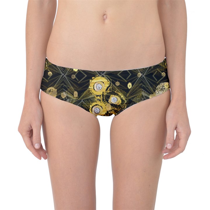 Decorative icons original gold and diamonds creative design by kiekie strickland Classic Bikini Bottoms