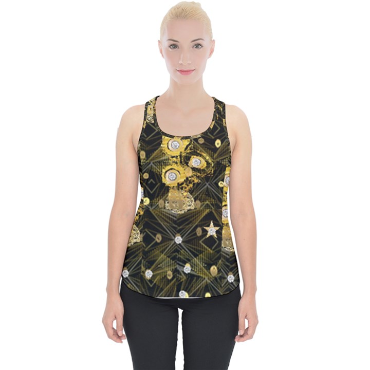 Decorative icons original gold and diamonds creative design by kiekie strickland Piece Up Tank Top