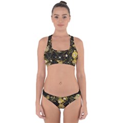 Decorative Icons Original Gold And Diamonds Creative Design By Kiekie Strickland Cross Back Hipster Bikini Set