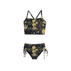 Decorative Icons Original Gold And Diamonds Creative Design By Kiekie Strickland Girls  Tankini Swimsuit by flipstylezfashionsLLC