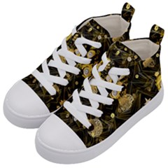 Decorative Icons Original Gold And Diamonds Creative Design By Kiekie Strickland Kid s Mid-top Canvas Sneakers by flipstylezfashionsLLC