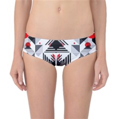 Retro Geometric Red And Black Triangles  Classic Bikini Bottoms by flipstylezfashionsLLC