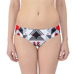 Retro Geometric Red And Black Triangles  Hipster Bikini Bottoms by flipstylezfashionsLLC