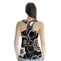 Beautiful Gold and white flowers on black Racer Back Sports Top View2