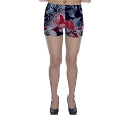 Beautiful Hibiscus Flower Design  Skinny Shorts by flipstylezfashionsLLC