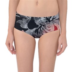 Beautiful Hibiscus Flower Design  Mid-waist Bikini Bottoms by flipstylezfashionsLLC