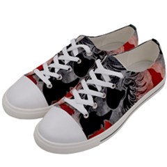 Beautiful Hibiscus Flower Design  Women s Low Top Canvas Sneakers by flipstylezfashionsLLC