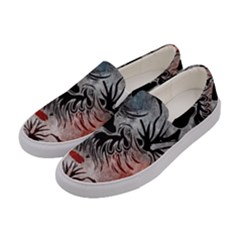 Beautiful Hibiscus Flower Design  Women s Canvas Slip Ons by flipstylezfashionsLLC