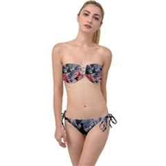 Beautiful Hibiscus Flower Design  Twist Bandeau Bikini Set by flipstylezfashionsLLC