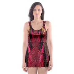 Gorgeous Burgundy Native Watercolors By Kiekie Strickland Skater Dress Swimsuit by flipstylezfashionsLLC