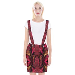 Gorgeous Burgundy Native Watercolors By Kiekie Strickland Braces Suspender Skirt by flipstylezfashionsLLC