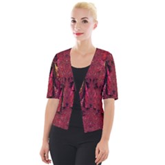 Gorgeous Burgundy Native Watercolors By Kiekie Strickland Cropped Button Cardigan by flipstylezfashionsLLC