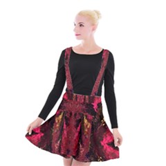 Gorgeous Burgundy Native Watercolors By Kiekie Strickland Suspender Skater Skirt by flipstylezfashionsLLC