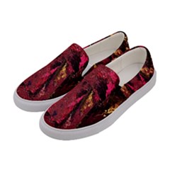 Gorgeous Burgundy Native Watercolors By Kiekie Strickland Women s Canvas Slip Ons by flipstylezfashionsLLC