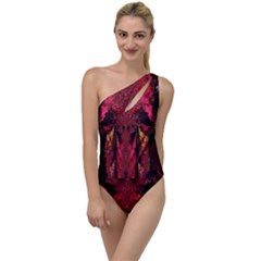 Gorgeous Burgundy Native Watercolors By Kiekie Strickland To One Side Swimsuit