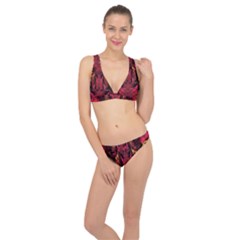 Gorgeous Burgundy Native Watercolors By Kiekie Strickland Classic Banded Bikini Set 