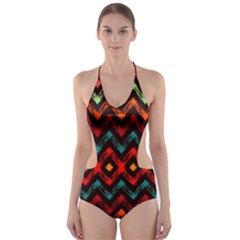 Seamless Native Zigzags By Flipstylez Designs Cut-out One Piece Swimsuit by flipstylezfashionsLLC