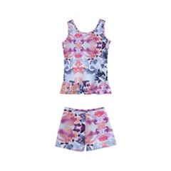 Elegant Japanese Inspired Floral Pattern  Kid s Boyleg Swimsuit by flipstylezfashionsLLC