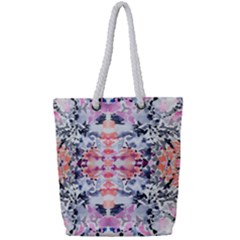 Elegant Japanese Inspired Floral Pattern  Full Print Rope Handle Tote (small) by flipstylezfashionsLLC