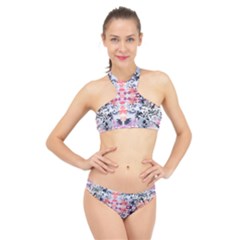 Elegant Japanese Inspired Floral Pattern  High Neck Bikini Set by flipstylezfashionsLLC