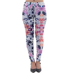 Elegant Japanese Inspired Floral Pattern  Lightweight Velour Leggings