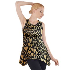 Cluster Of Tiny Gold Hearts Seamless Vector Design By Flipstylez Designs Side Drop Tank Tunic by flipstylezfashionsLLC