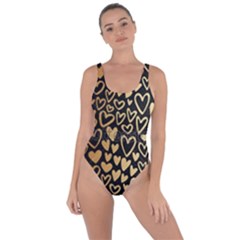 Cluster Of Tiny Gold Hearts Seamless Vector Design By Flipstylez Designs Bring Sexy Back Swimsuit by flipstylezfashionsLLC