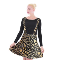 Cluster Of Tiny Gold Hearts Seamless Vector Design By Flipstylez Designs Suspender Skater Skirt