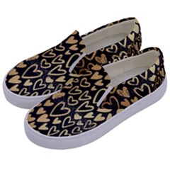 Cluster Of Tiny Gold Hearts Seamless Vector Design By Flipstylez Designs Kids  Canvas Slip Ons by flipstylezfashionsLLC