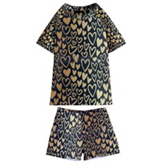 Cluster Of Tiny Gold Hearts Seamless Vector Design By Flipstylez Designs Kids  Swim Tee And Shorts Set by flipstylezfashionsLLC