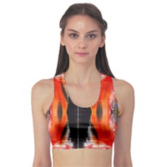 Retro Native Orange Graffiti By Kiekie Strickland Sports Bra by flipstylezfashionsLLC