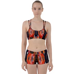 Retro Native Orange Graffiti By Kiekie Strickland Women s Sports Set by flipstylezfashionsLLC