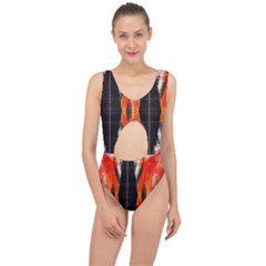 Retro Native Orange Graffiti By Kiekie Strickland Center Cut Out Swimsuit