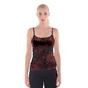 Seamless Dark Burgundy Red seamless tiny florals Spaghetti Strap Top View1