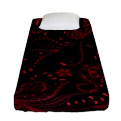 Seamless Dark Burgundy Red Seamless Tiny Florals Fitted Sheet (single Size) by flipstylezfashionsLLC