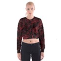 Seamless Dark Burgundy Red seamless tiny florals Cropped Sweatshirt View1