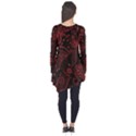 Seamless Dark Burgundy Red seamless tiny florals Long Sleeve Tunic  View2