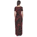 Seamless Dark Burgundy Red seamless tiny florals Short Sleeve Maxi Dress View2