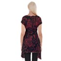 Seamless Dark Burgundy Red seamless tiny florals Short Sleeve Side Drop Tunic View2