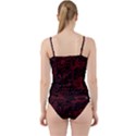 Seamless Dark Burgundy Red seamless tiny florals Cut Out Top Tankini Set View2