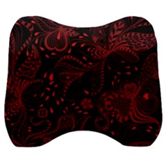 Seamless Dark Burgundy Red Seamless Tiny Florals Velour Head Support Cushion