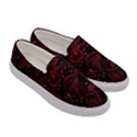 Seamless Dark Burgundy Red seamless tiny florals Women s Canvas Slip Ons View3