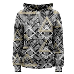 Retro Black And White Gold Design By Kiekiestrickland Women s Pullover Hoodie by flipstylezfashionsLLC